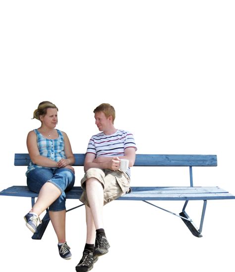 humans sitting on a bench png