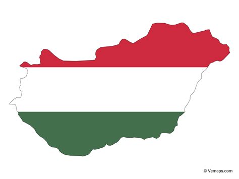 hungary map with flag