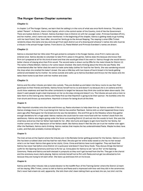 Hunger Games Book Chapter Summary