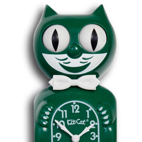 Hunter Green Kit Cat Clock