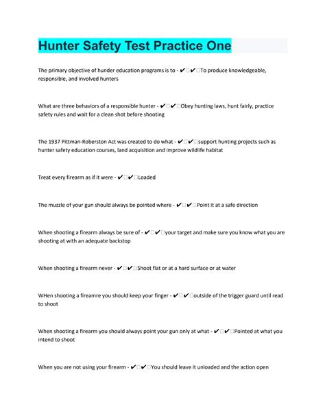 Hunter Safety Practice Test