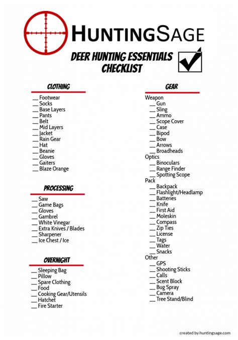 hunter tools list
