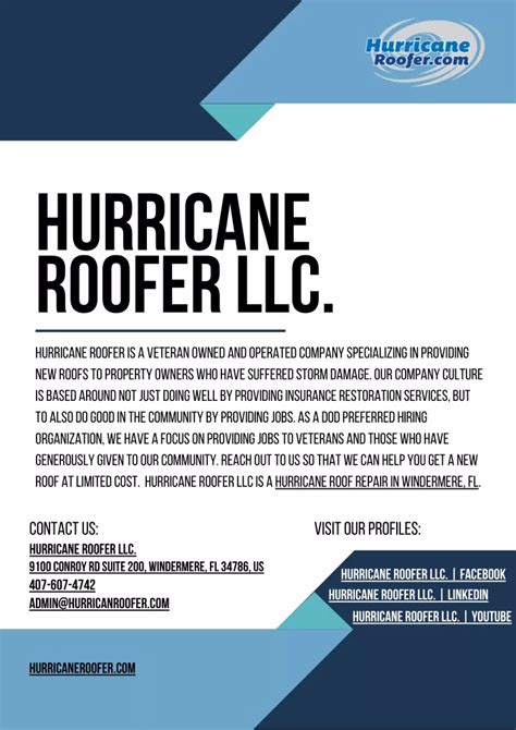hurricane roofer llc