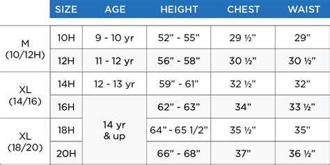 Husky Pants Size Chart