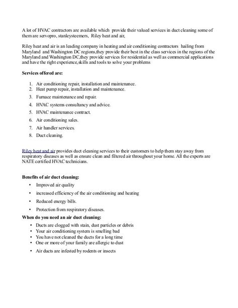 Hvac Duct Cleaning Scope Of Work