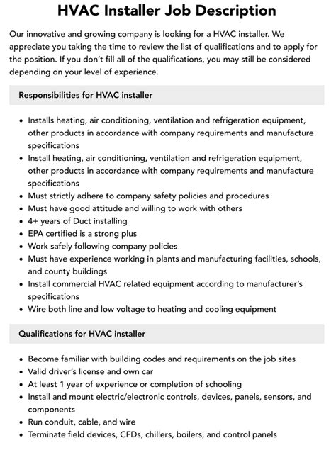 Hvac Job Overview