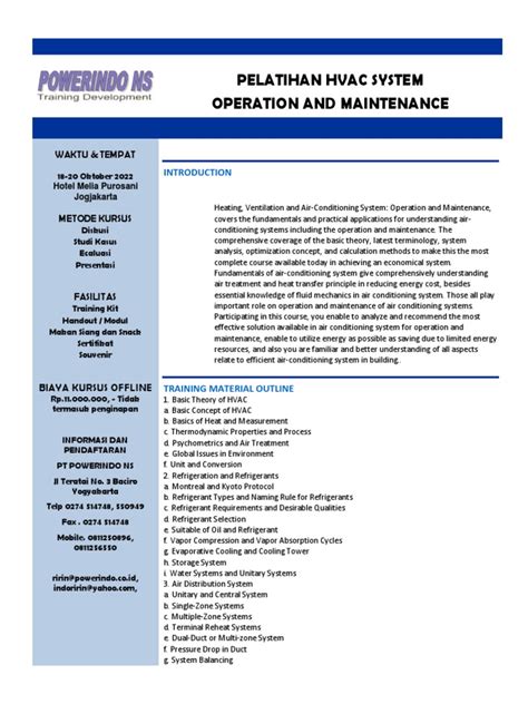 Hvac System Operation And Maintenance