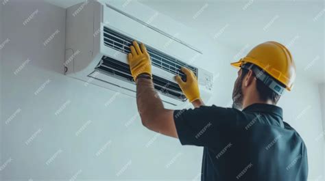 hvac technician examining unit