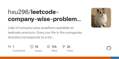 hxu296/leetcode-company-wise-problems-2022: Lists of  - GitHub