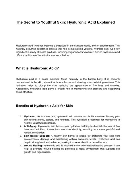 Hyaluronic Acid Explained