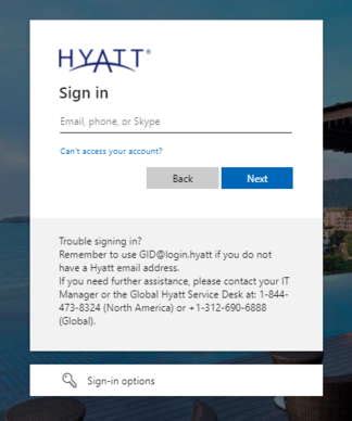 hyattconnect login page