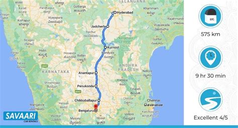 hyderabad to bangalore distance in km