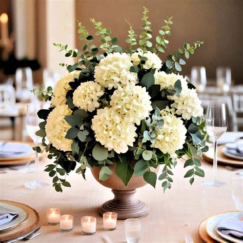 Hydrangea Eucalyptus Centerpieces