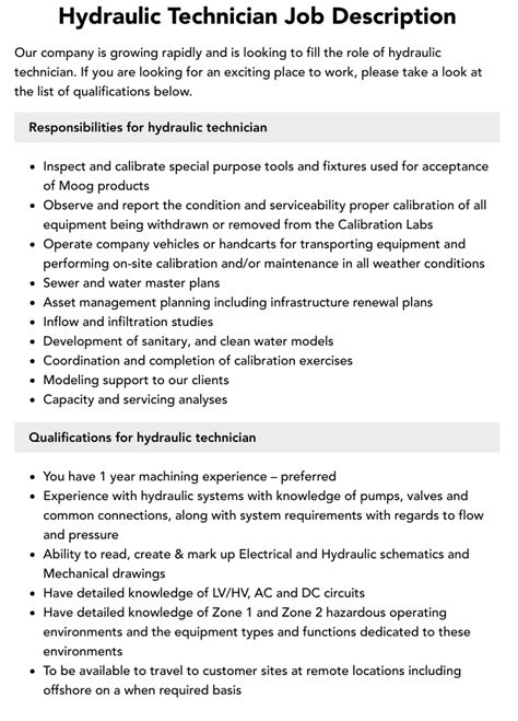 Hydraulic Designer Description
