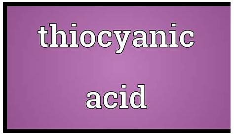 Thiocyanic acid YouTube