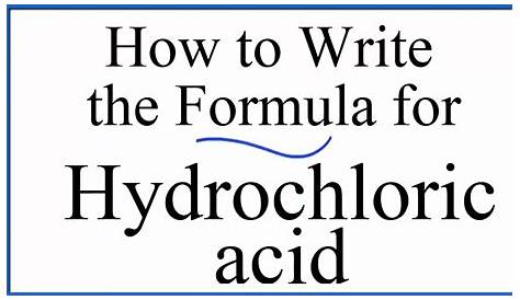 Hydrochloric Acid Symbol Equation SEASTAR CHEMICALS