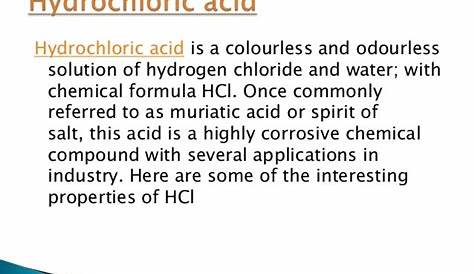 Hydrochloric acid/Preparation/Properties/Uses/P Block