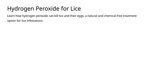 hydrogen peroxide kill lice