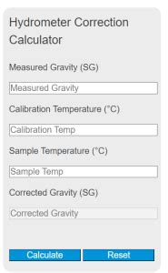 Hydrometer Calibration Calculator