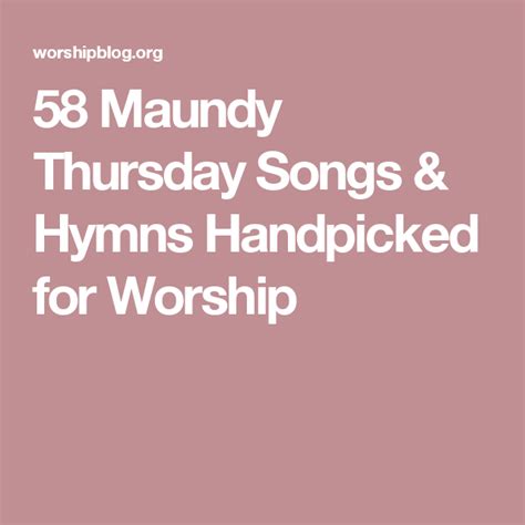 hymns suitable for maundy thursday