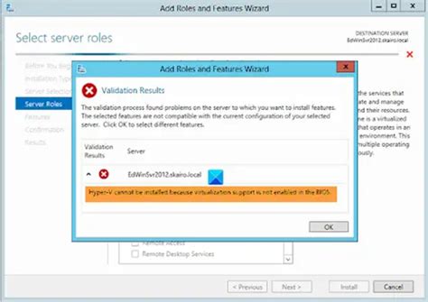 hyper v cannot be installed