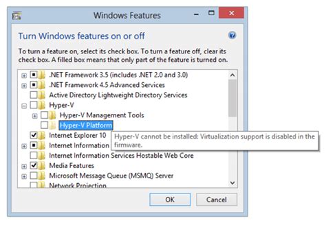 hyper v cannot be installed virtualization is disabled in the firmware