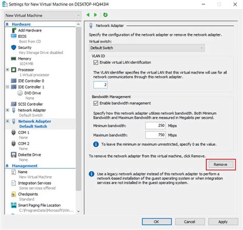 Hyper V Network Adapter Not Connected Server 2016
