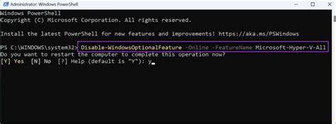hyper v won't disable