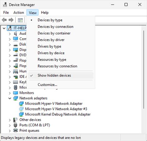 Hyper-V Hidden Network Adapter