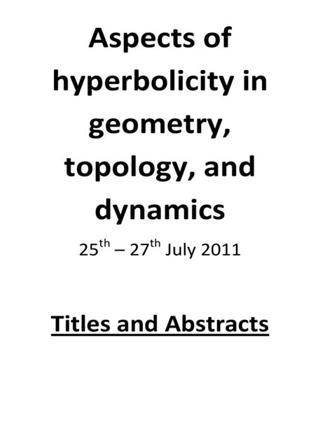 hyperbolicity in complex geometry