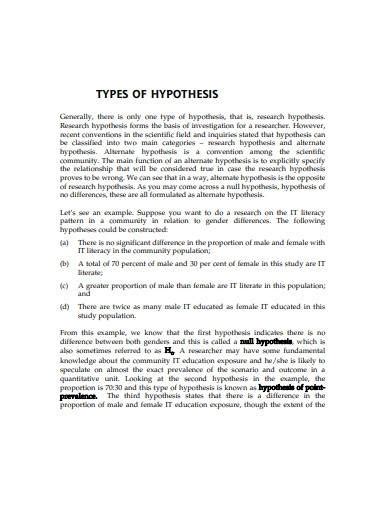 hypothesis in research example pdf
