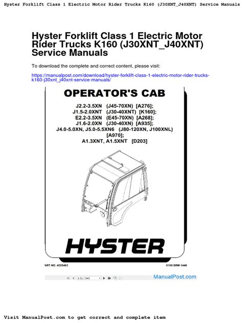 hyster j40xnt service manual