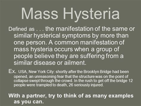 Hysteria Meaning Example