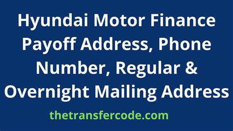hyundai motor finance address