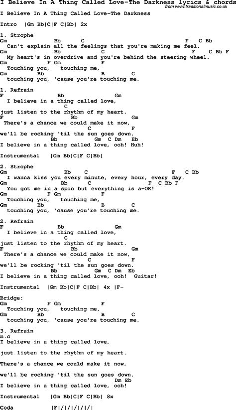 I Believe In A Thing Called Love by The Darkness Guitar Chords/Lyrics