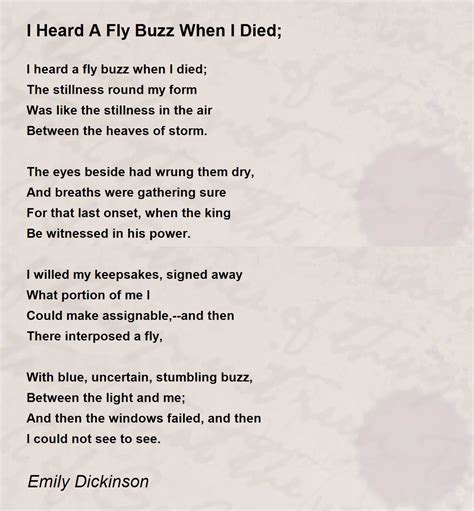 Exploring The Meaning Of Emily Dickinson's "I Heard A Fly Buzz When I Died"