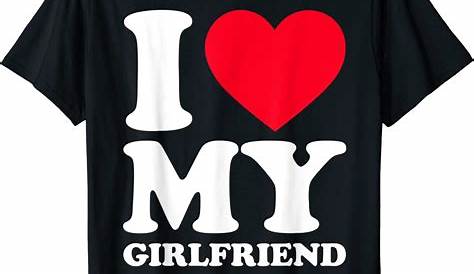 I Love My Girlfriend' with red Heart Navy Mens t-Shirt: Amazon.co.uk