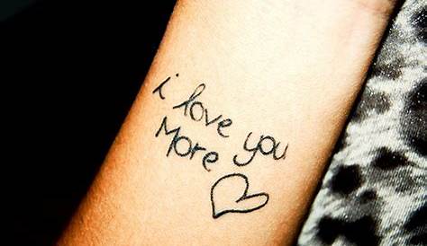 Nice Black Ink I Love You More Tattoo