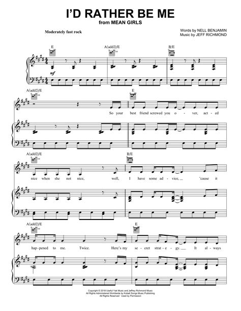 i'd rather be me sheet music