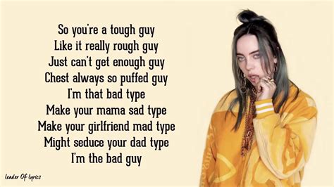 i'm a bad guy billie eilish lyrics