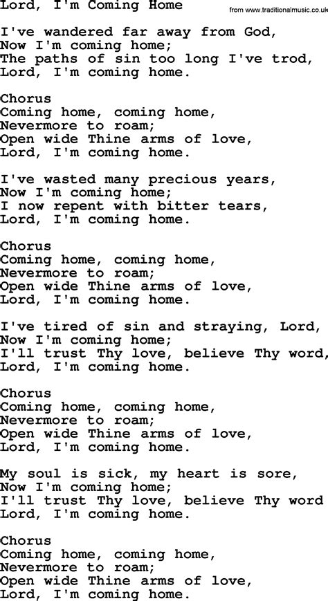 i'm coming home gospel song
