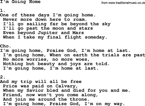 i'm going home lyrics