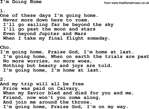 i'm going home with jesus lyrics