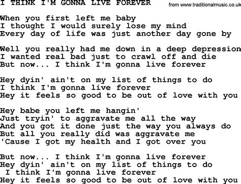 i'm gonna live forever lyrics