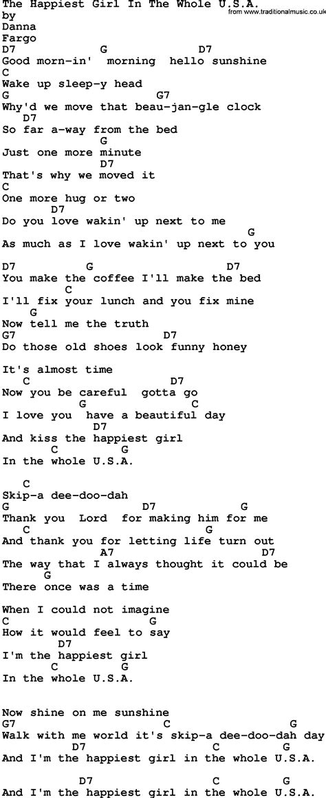 i'm the happiest girl in the whole usa lyrics