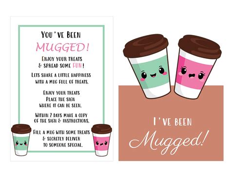 You've Been Mugged Printable Instructions Sign and Etsy You've been