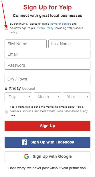 i agree to the terms of service and privacy policy