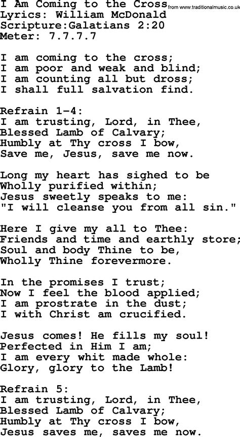 i am coming to the cross lyrics