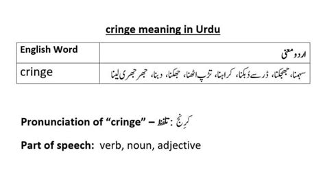 i am cringe meaning in urdu with example funny