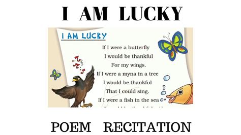 i am lucky poem worksheet